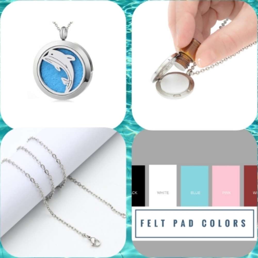 Dolphin Aroma Essential Oil Necklace & Lavender